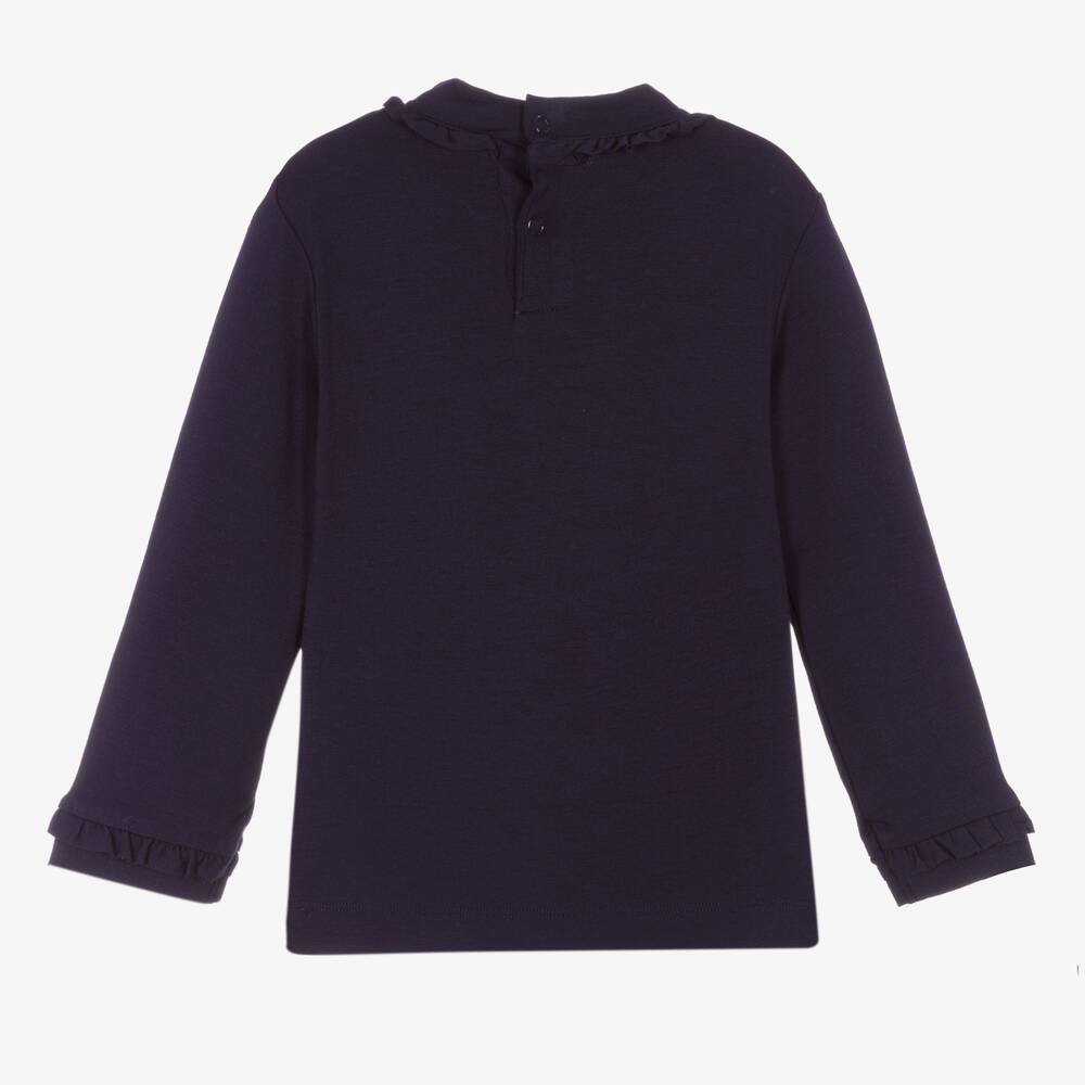 Mayoral-Girls Blue Turtleneck Top | Childrensalon Outlet