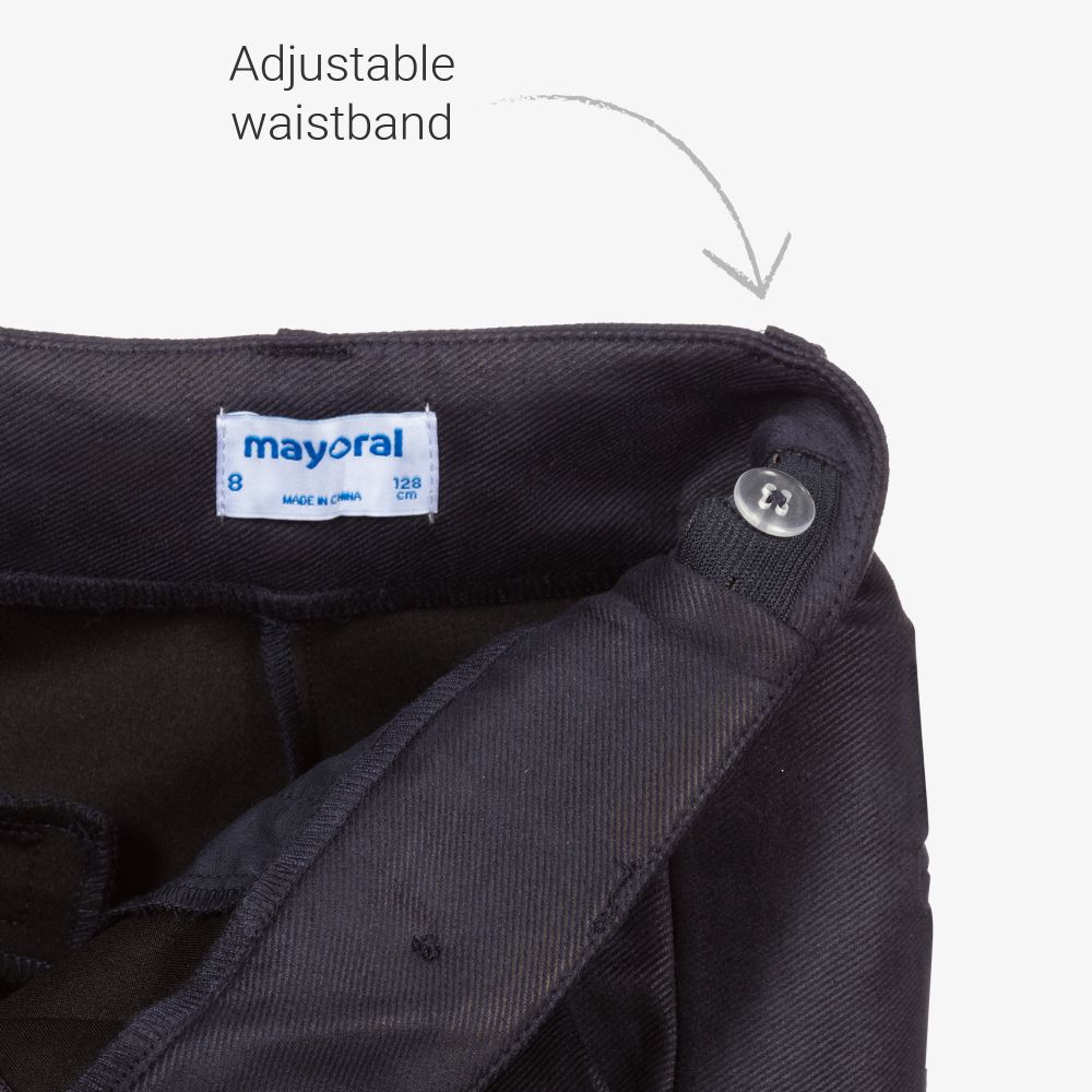 Mayoral-Girls Blue Twill Trousers | Childrensalon Outlet