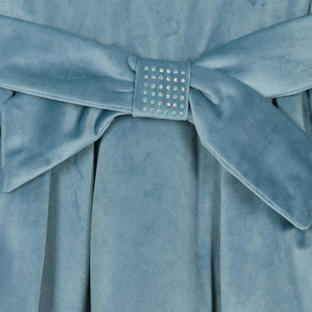 Mayoral-Girls Blue Velvet Dress | Childrensalon Outlet