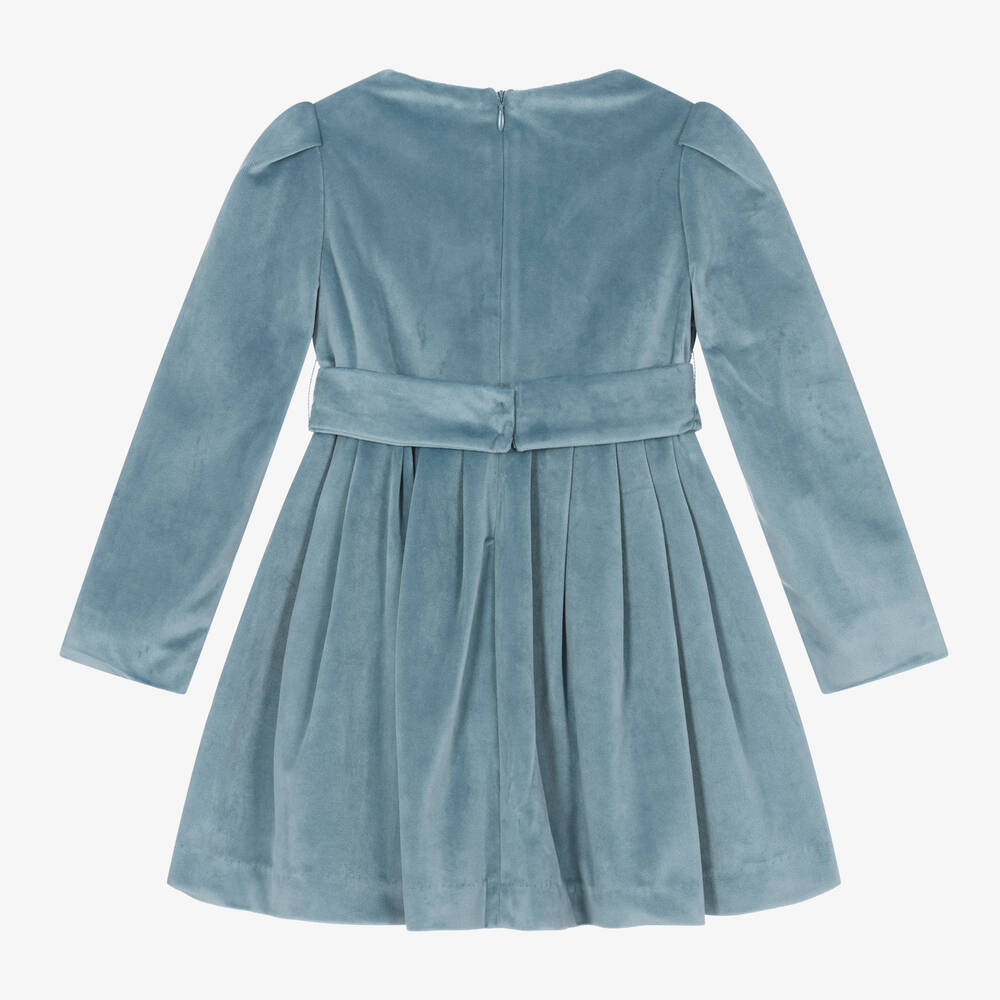 Mayoral-Girls Blue Velvet Dress | Childrensalon Outlet