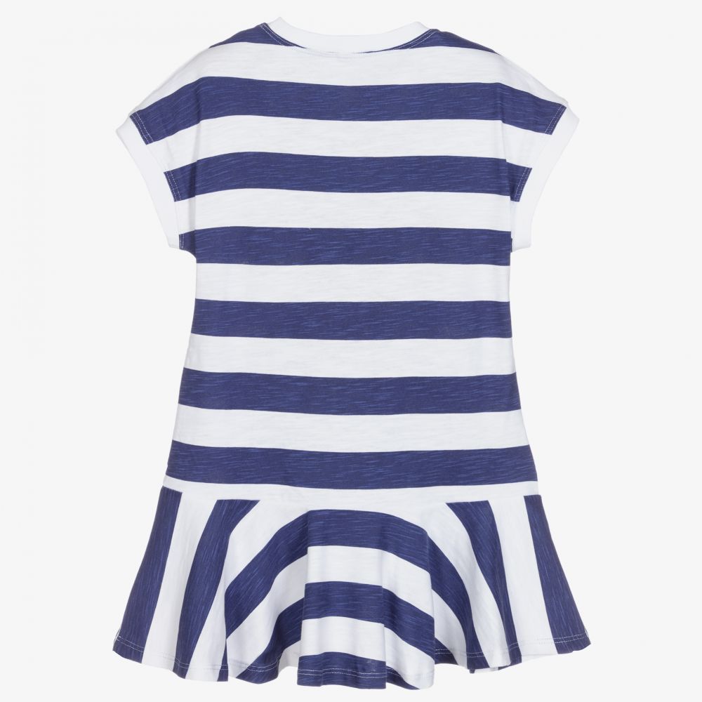 Mayoral-Girls Blue & White Dress | Childrensalon Outlet