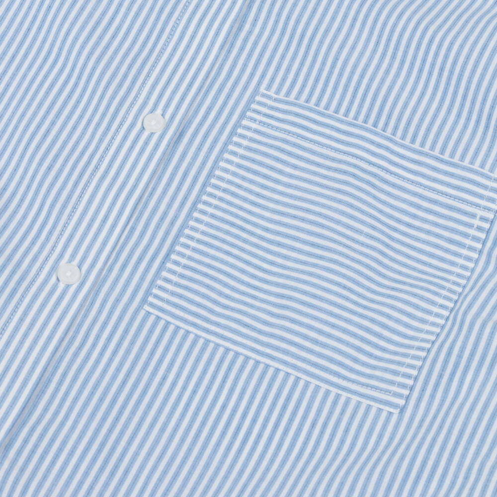 Mayoral-Рубашка из хлопка в полоску синяя для девочек | Childrensalon Outlet