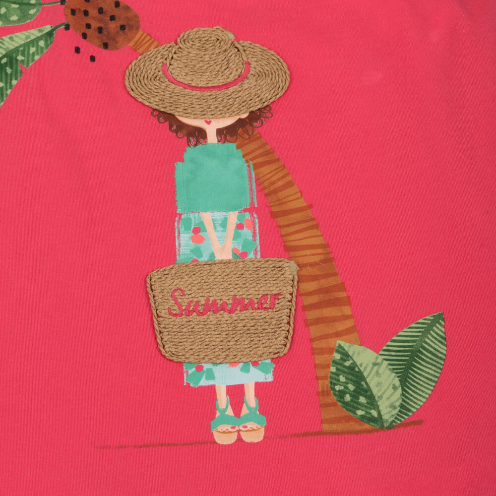 Mayoral-Girls Blush Cotton Jersey Frock | Childrensalon Outlet