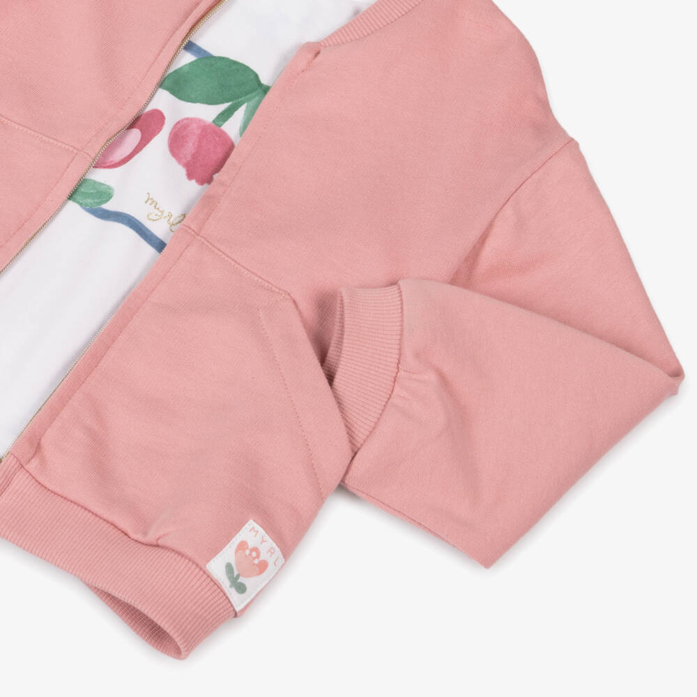 Mayoral-Girls Blush Cotton Jogger Ensemble | Childrensalon Outlet