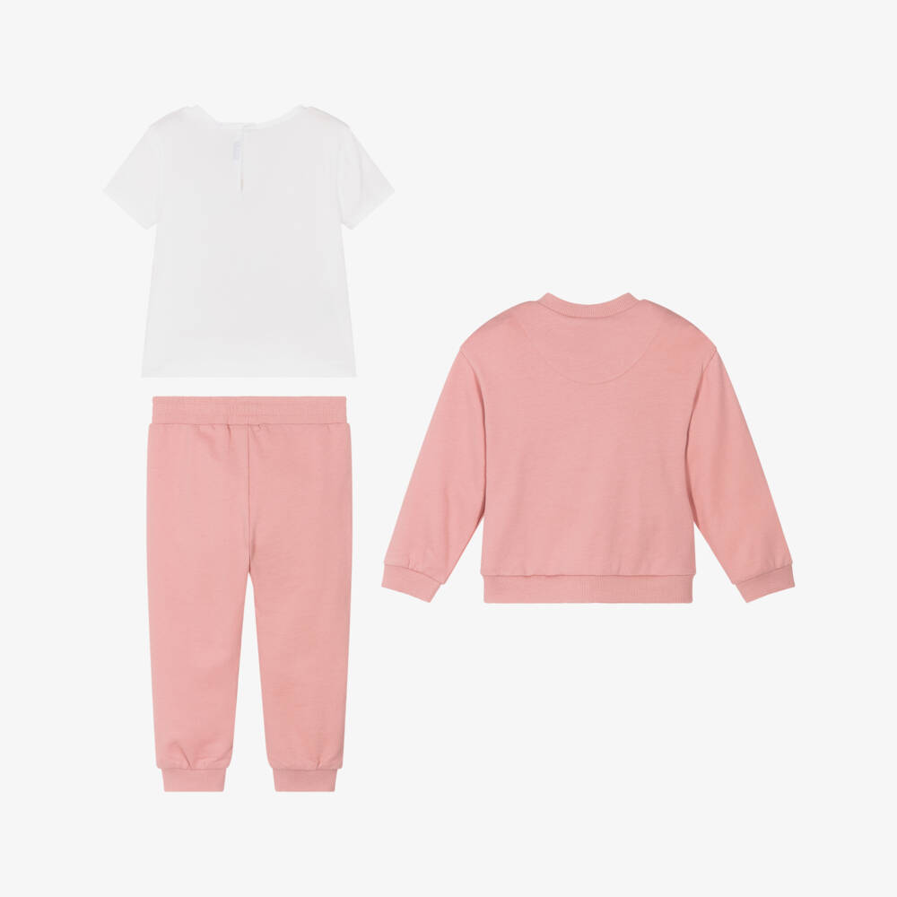 Mayoral-Girls Blush Cotton Jogger Ensemble | Childrensalon Outlet