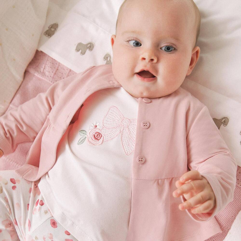 Mayoral Newborn-Girls' Blush Cotton Legging Ensemble | Childrensalon Outlet