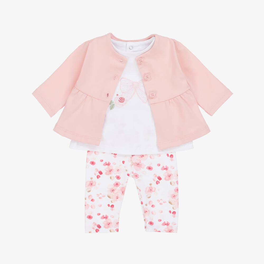 Mayoral Newborn-Girls' Blush Cotton Legging Ensemble | Childrensalon Outlet