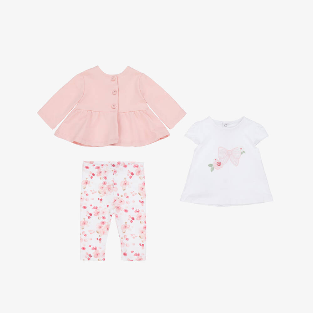Mayoral Newborn-Girls' Blush Cotton Legging Ensemble | Childrensalon Outlet