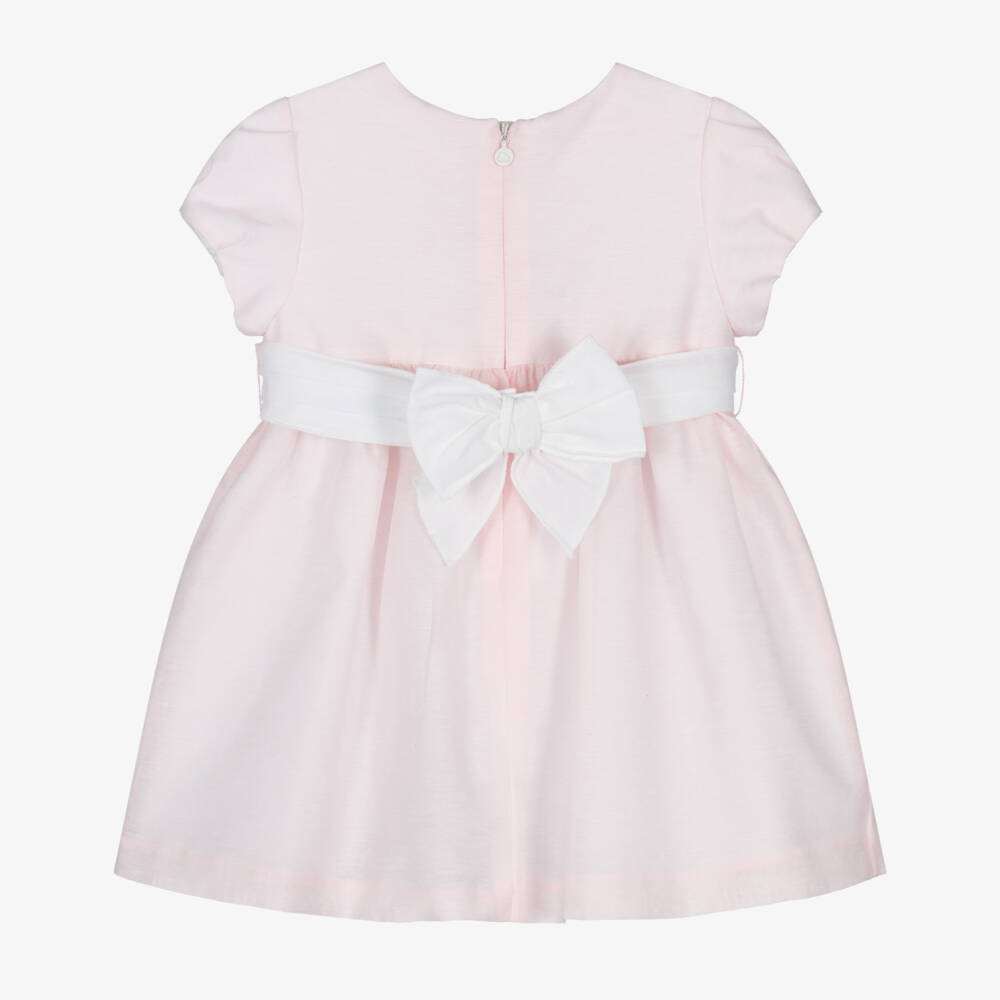 مايورال Newborn-فستان وردي فاتح للبنات بحزام كريمي | Childrensalon Outlet