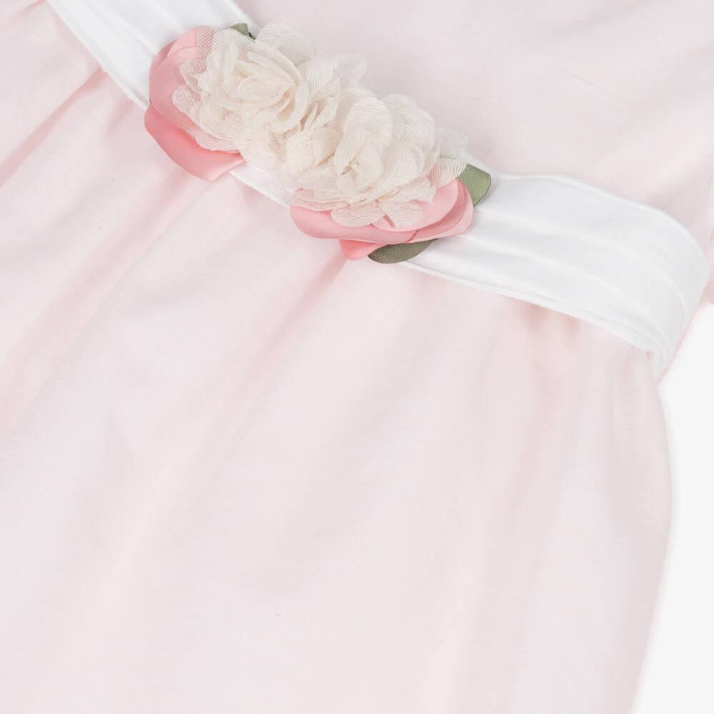 مايورال Newborn-فستان وردي فاتح للبنات بحزام كريمي | Childrensalon Outlet