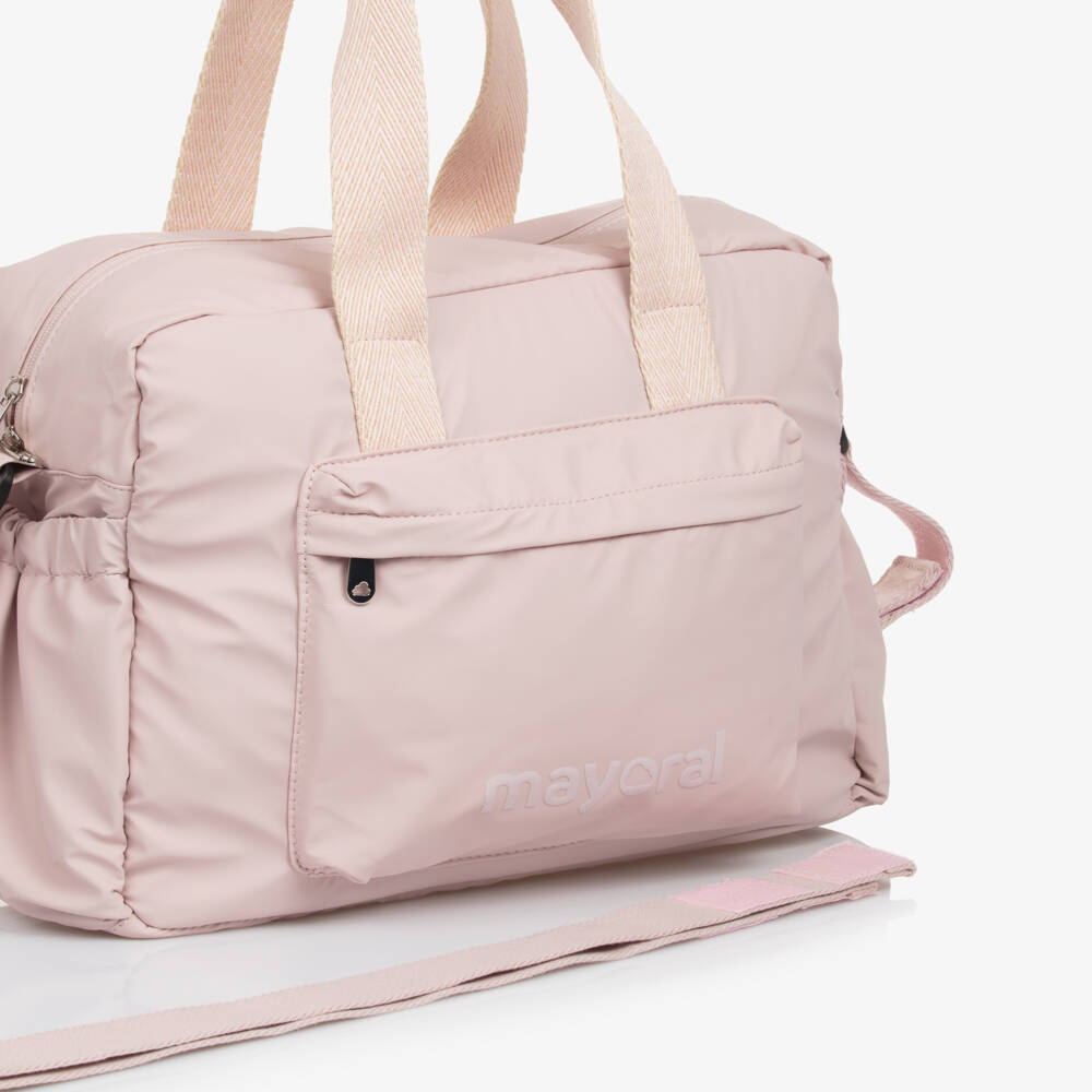 Mayoral Newborn-Girls' Blush Faux Leather Diaper Tote | Childrensalon Outlet