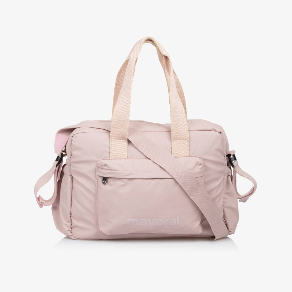Mayoral Newborn-Girls' Blush Faux Leather Diaper Tote | Childrensalon Outlet
