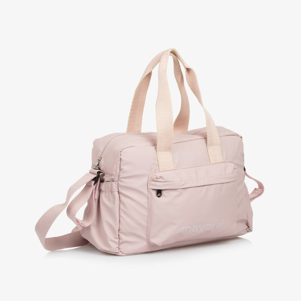 Mayoral Newborn-Girls' Blush Faux Leather Diaper Tote | Childrensalon Outlet