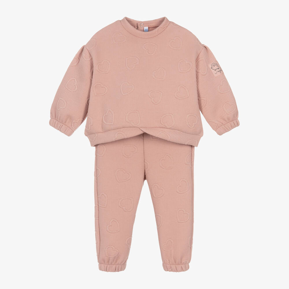 Mayoral-Girls Blush Heart Lounge Set | Childrensalon Outlet