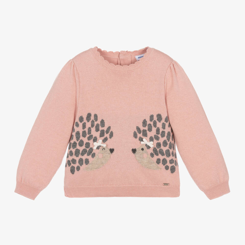 Mayoral-Girls Blush Hedgehog Knit Sweater | Childrensalon Outlet