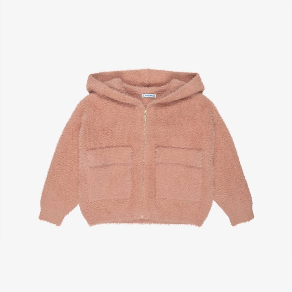 Mayoral-Girls Blush Hooded Jacket | Childrensalon Outlet