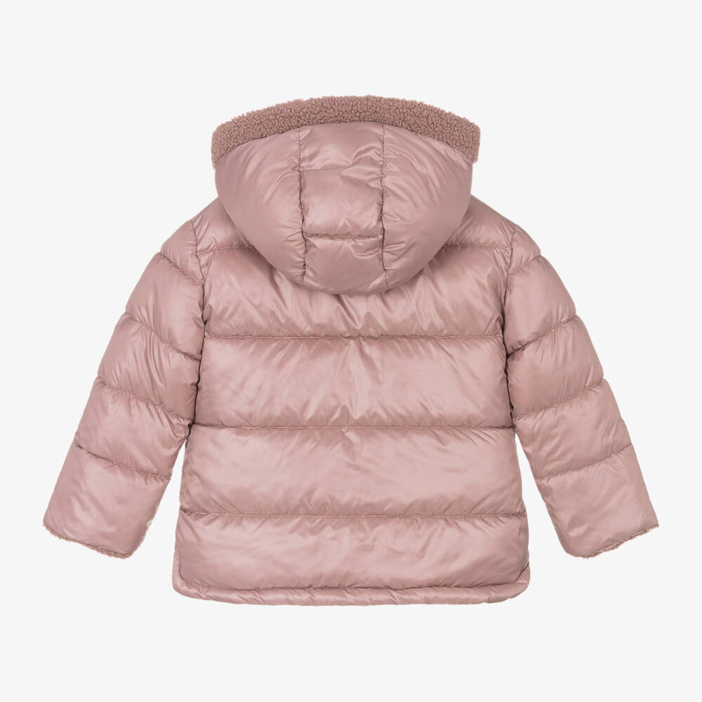 Mayoral-Girls Blush Hooded Quilted Jacket | Childrensalon Outlet