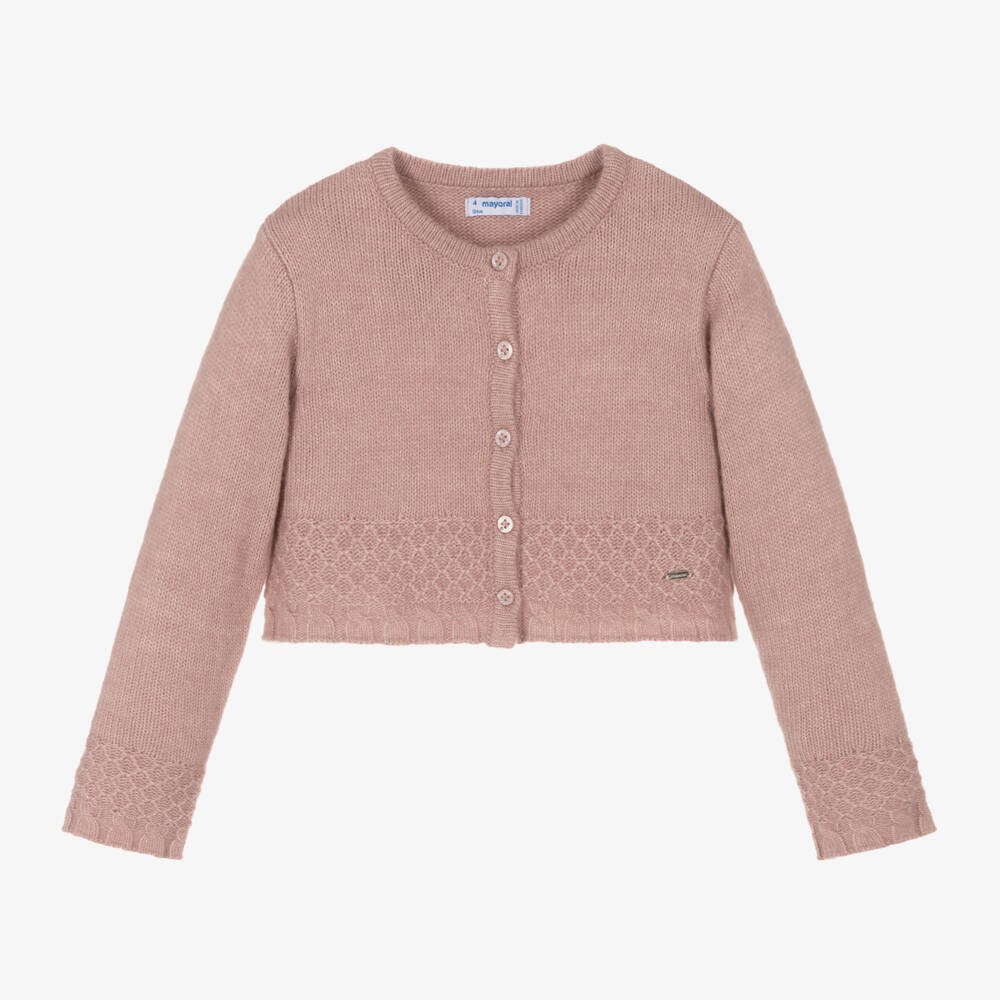 Mayoral-Girls Blush Knit Cardigan | Childrensalon Outlet