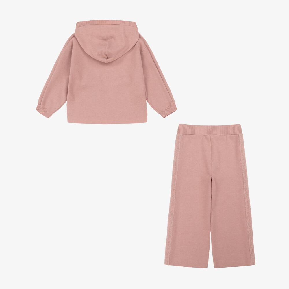 Mayoral-Girls Blush Knitted Hoodie Set | Childrensalon Outlet