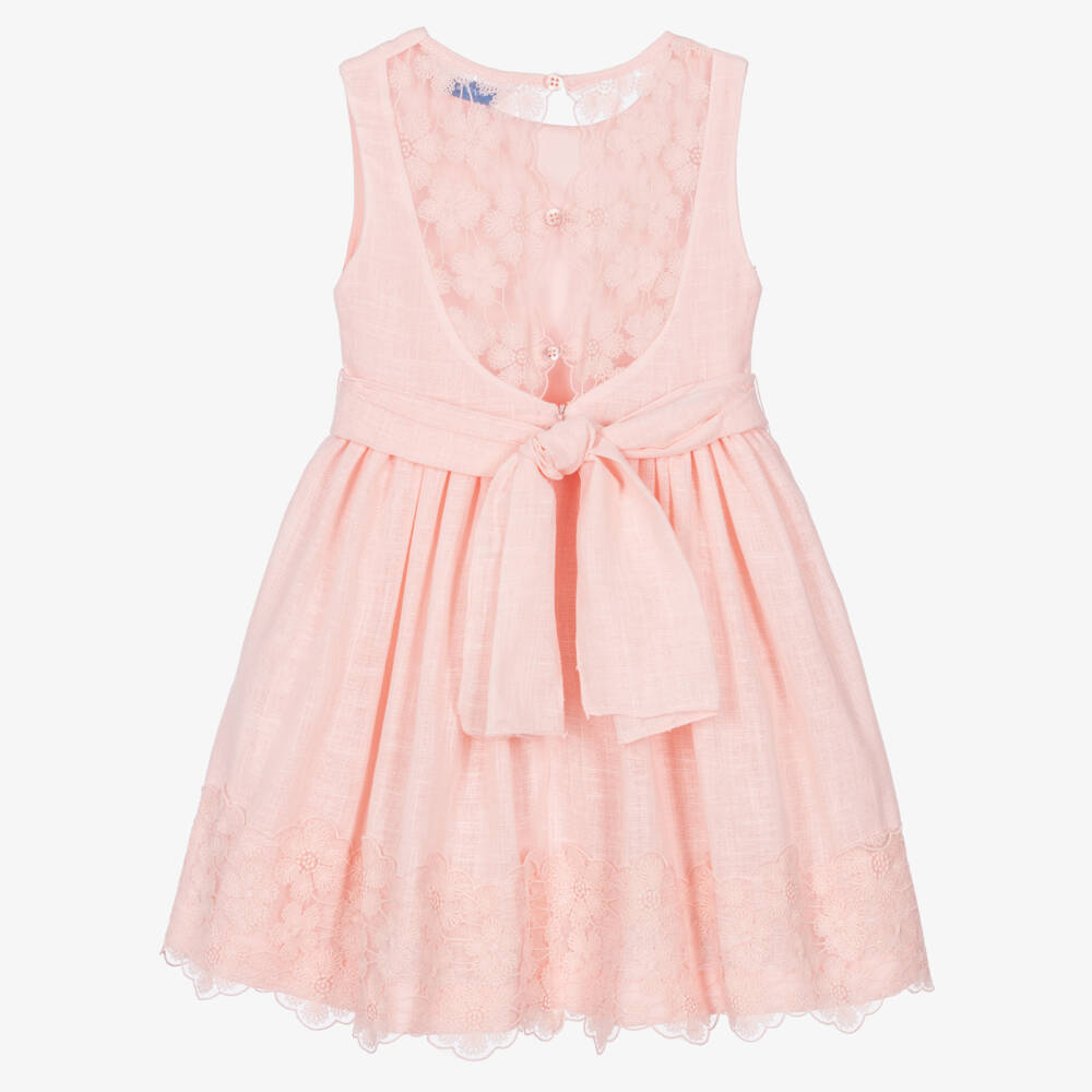 Mayoral-Girls Blush Lace Accent Frock | Childrensalon Outlet