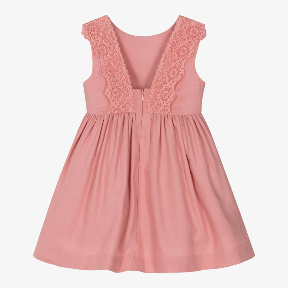Mayoral-فستان دانتيل وردي بلا أكمام للبنات | Childrensalon Outlet