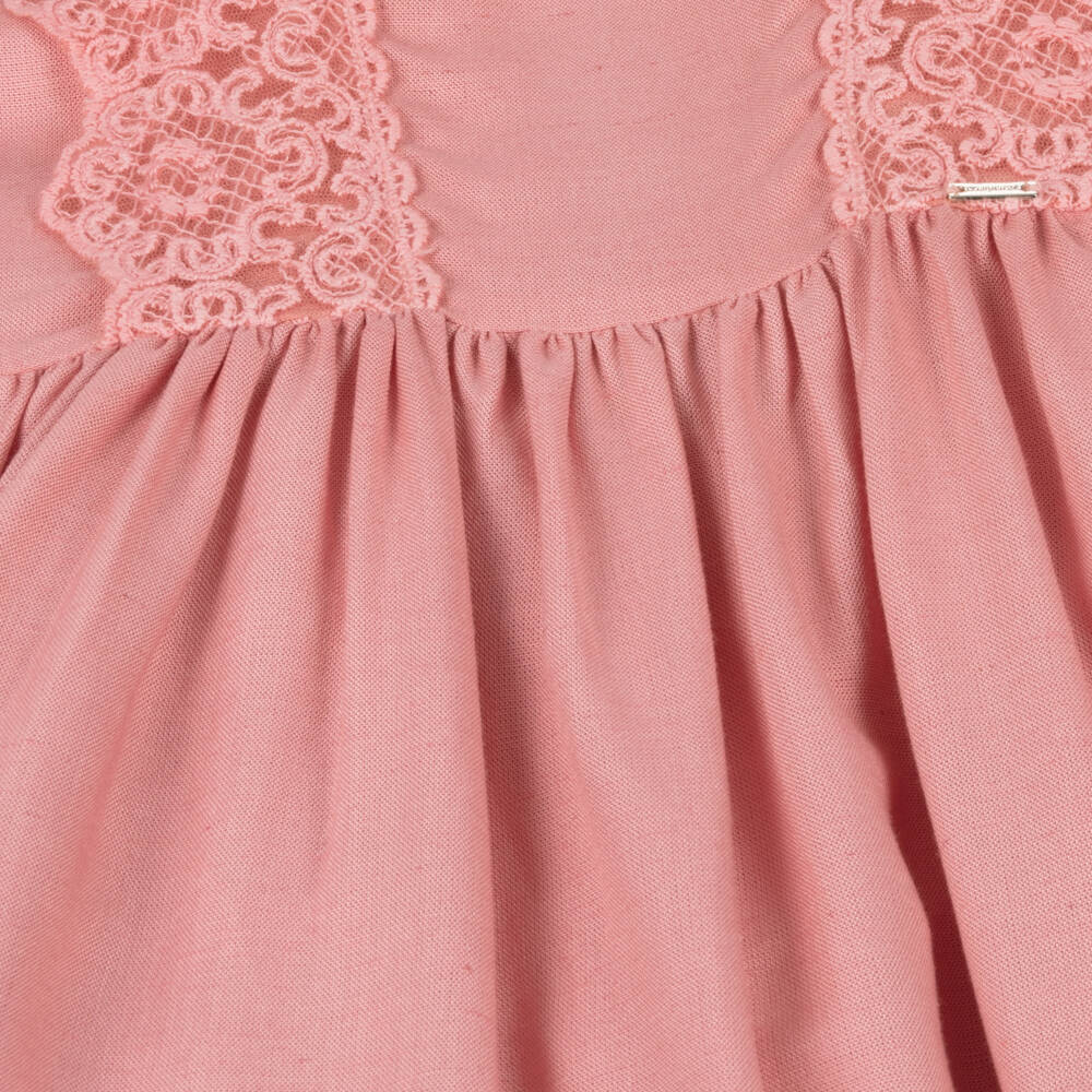Mayoral-فستان دانتيل وردي بلا أكمام للبنات | Childrensalon Outlet