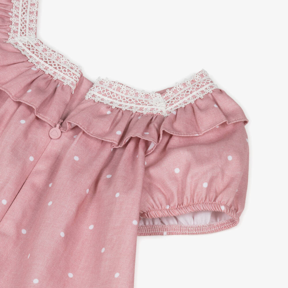 Mayoral-Girls Blush Polka Dot Sundress | Childrensalon Outlet