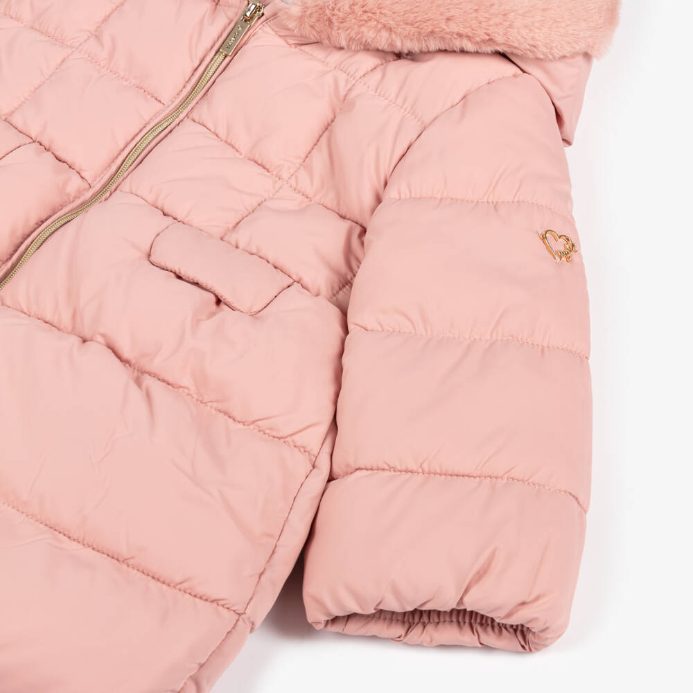 Mayoral-Зимняя стеганая куртка розового цвета для девочек | Childrensalon Outlet