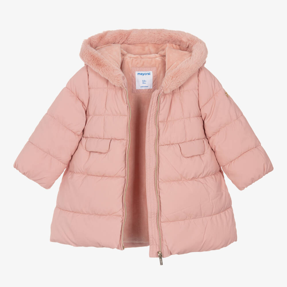 Mayoral-Зимняя стеганая куртка розового цвета для девочек | Childrensalon Outlet