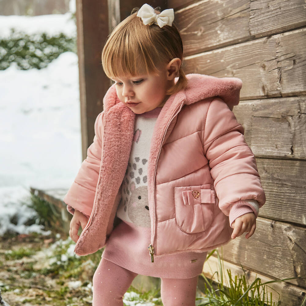 Mayoral-Girls Blush Reversible Jacket | Childrensalon Outlet