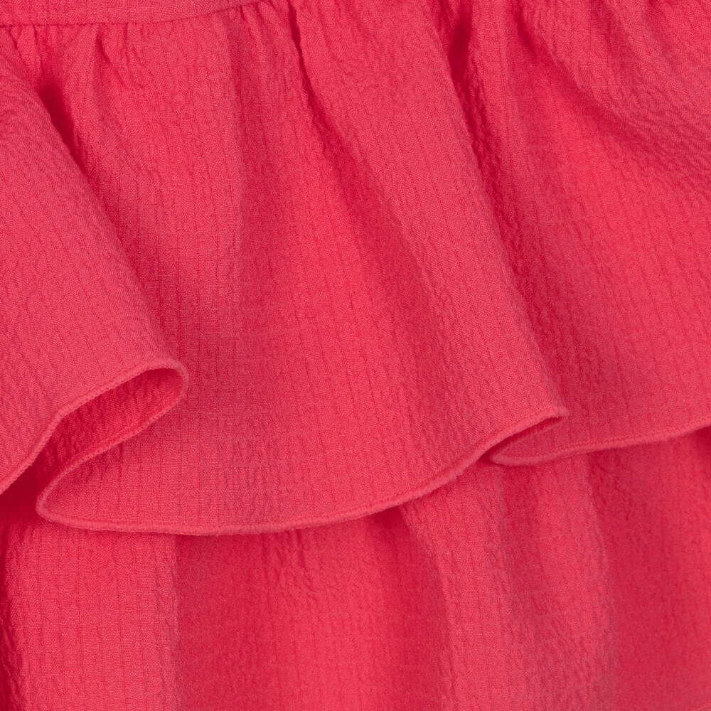 Mayoral-فستان موسلين وردي فاتح للبنات مع كشكشات | Childrensalon Outlet