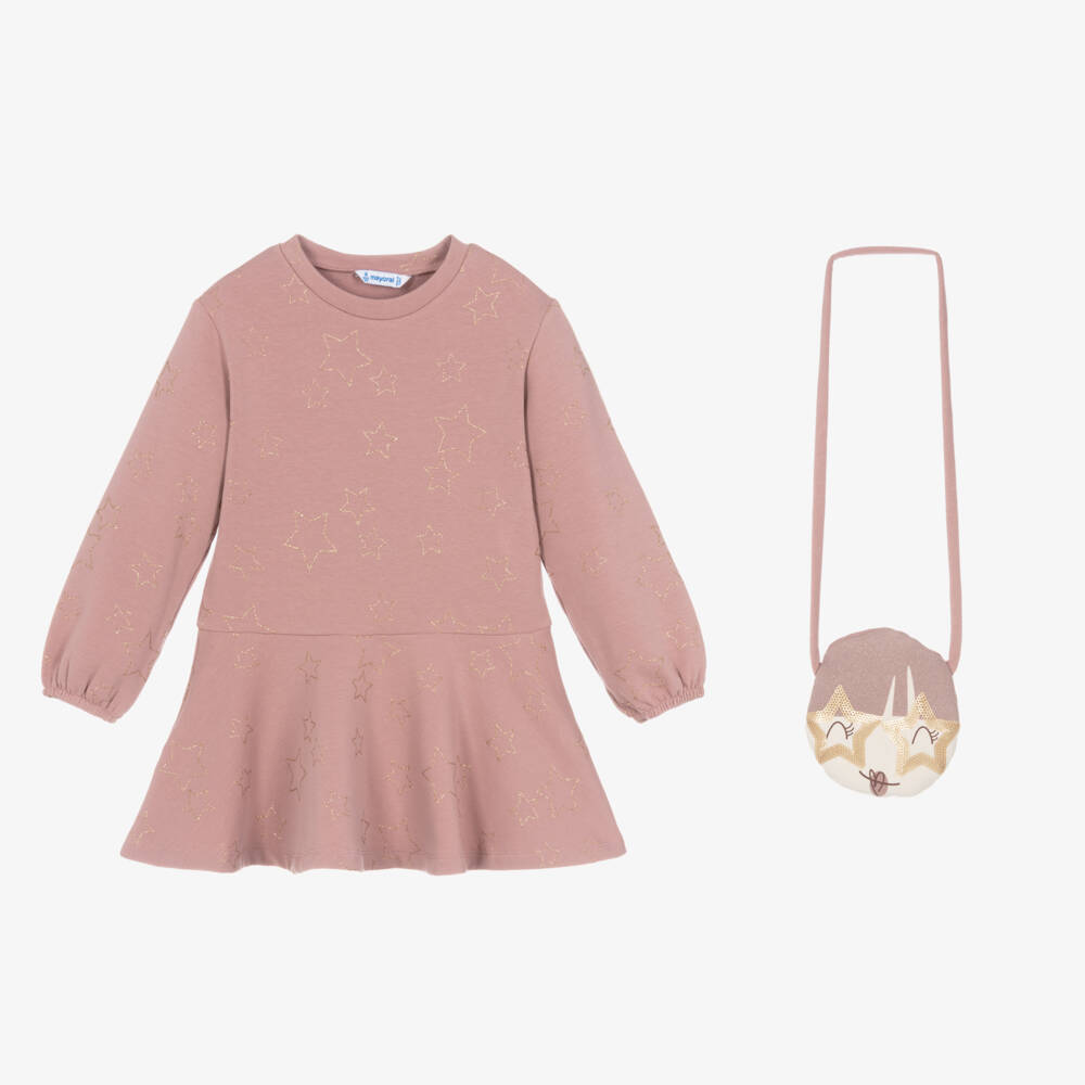 Mayoral-Girls Blush Star Dress Ensemble | Childrensalon Outlet