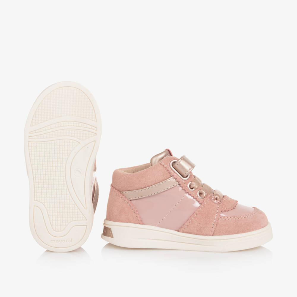 Mayoral-Girls Blush Suede High-Top Shoes | Childrensalon Outlet