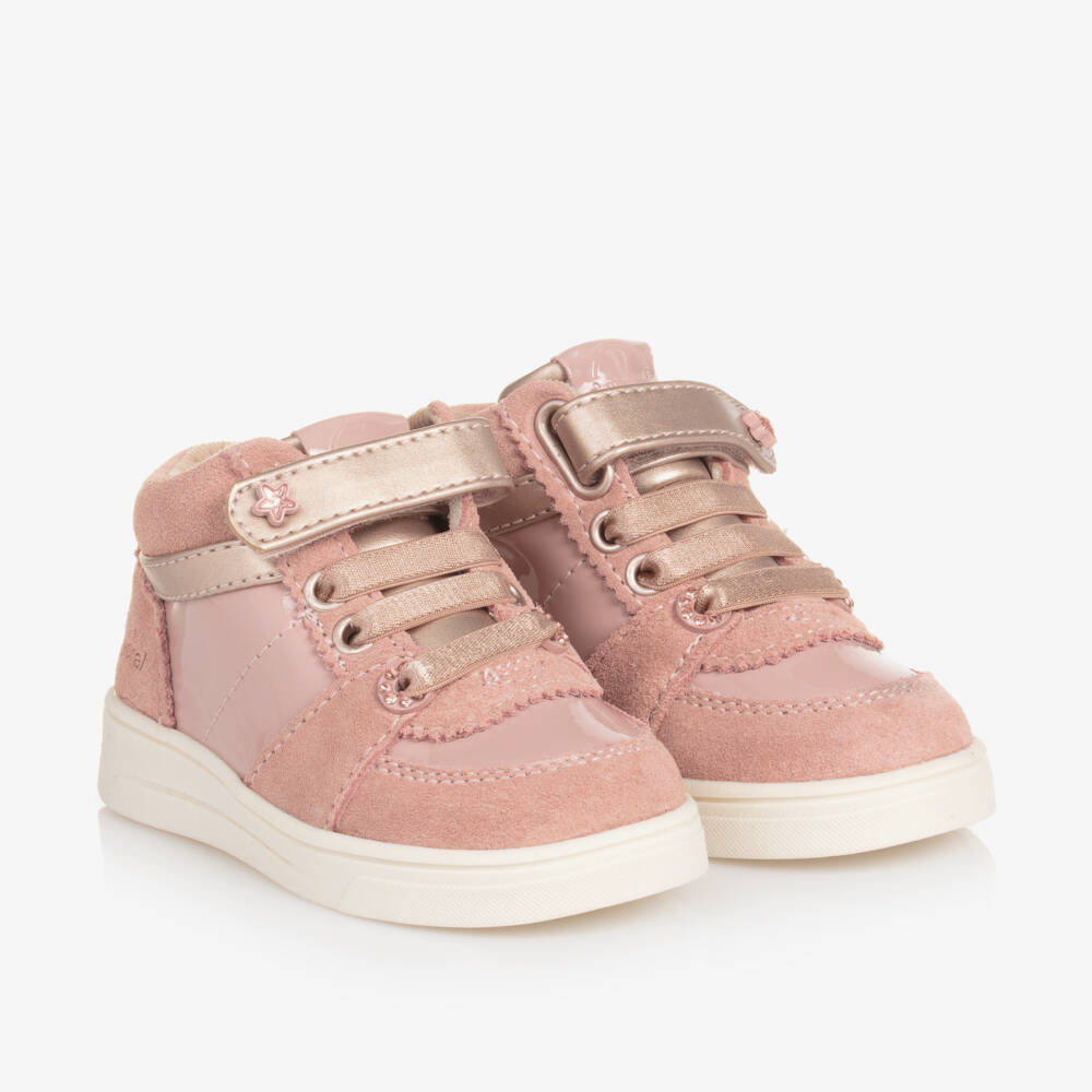 Mayoral-Girls Blush Suede High-Top Shoes | Childrensalon Outlet
