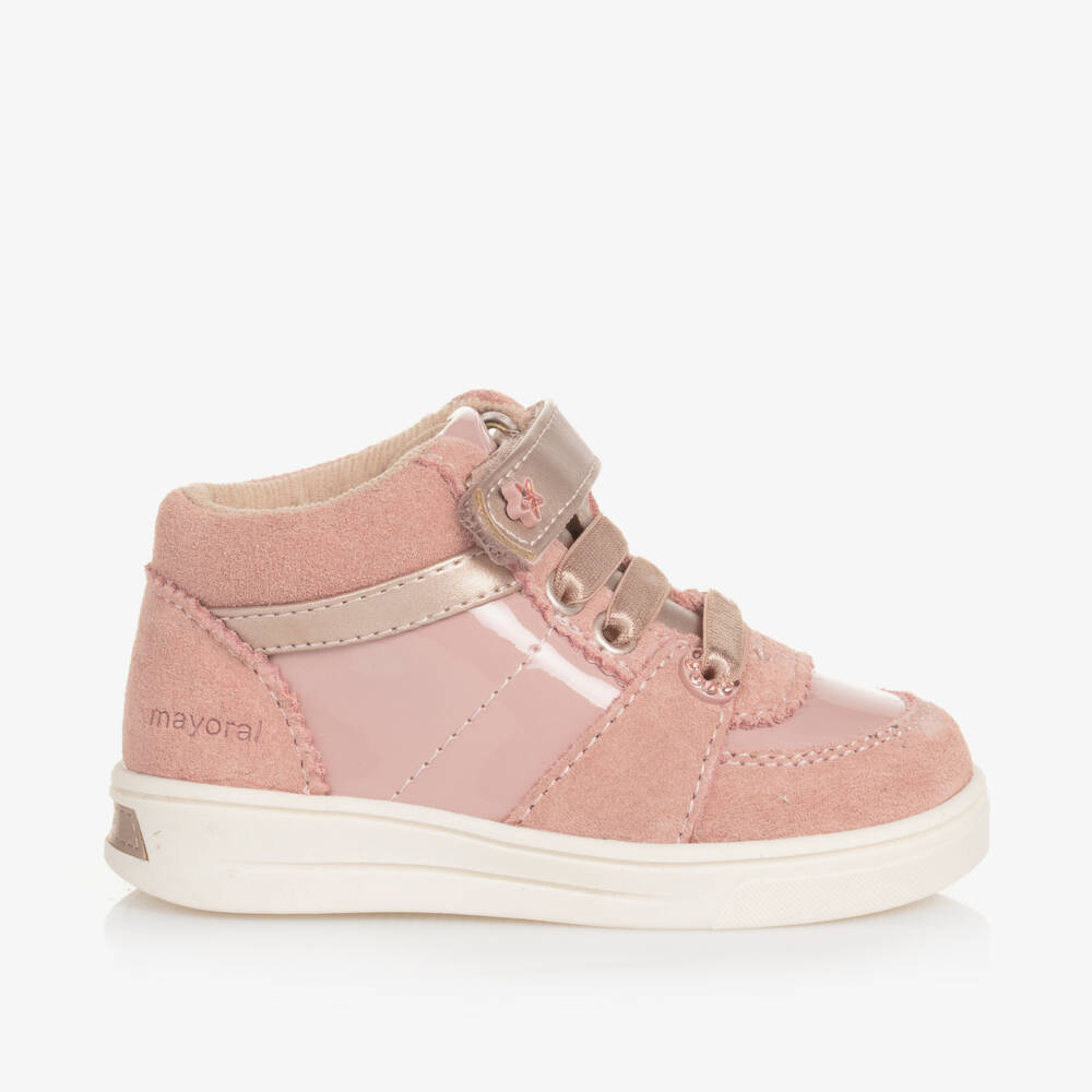 Mayoral-Girls Blush Suede High-Top Shoes | Childrensalon Outlet
