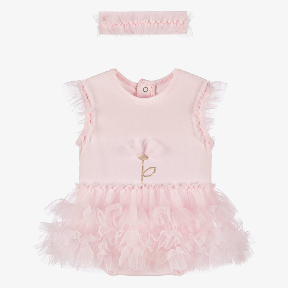 Mayoral Newborn-طقم توتو وردي فاتح للبنات مع رباط رأس | Childrensalon Outlet