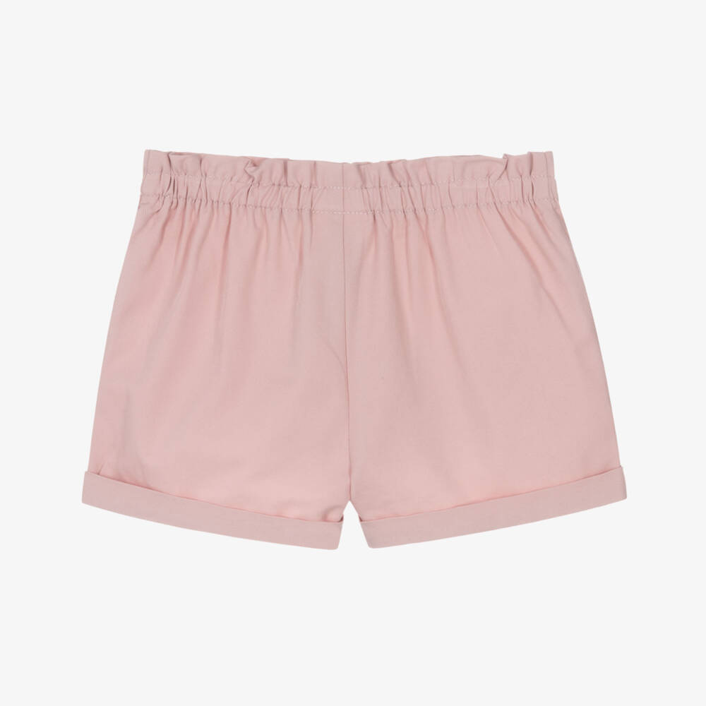 Mayoral Newborn-Girls' Blush Twill Bow Shorts | Childrensalon Outlet