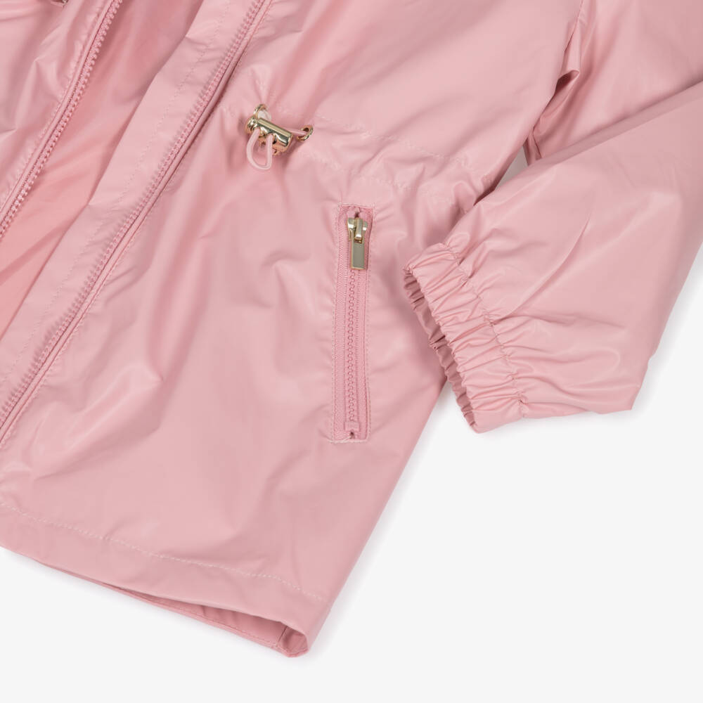 Mayoral-Girls Blush Zip-Up Rain Jacket | Childrensalon Outlet