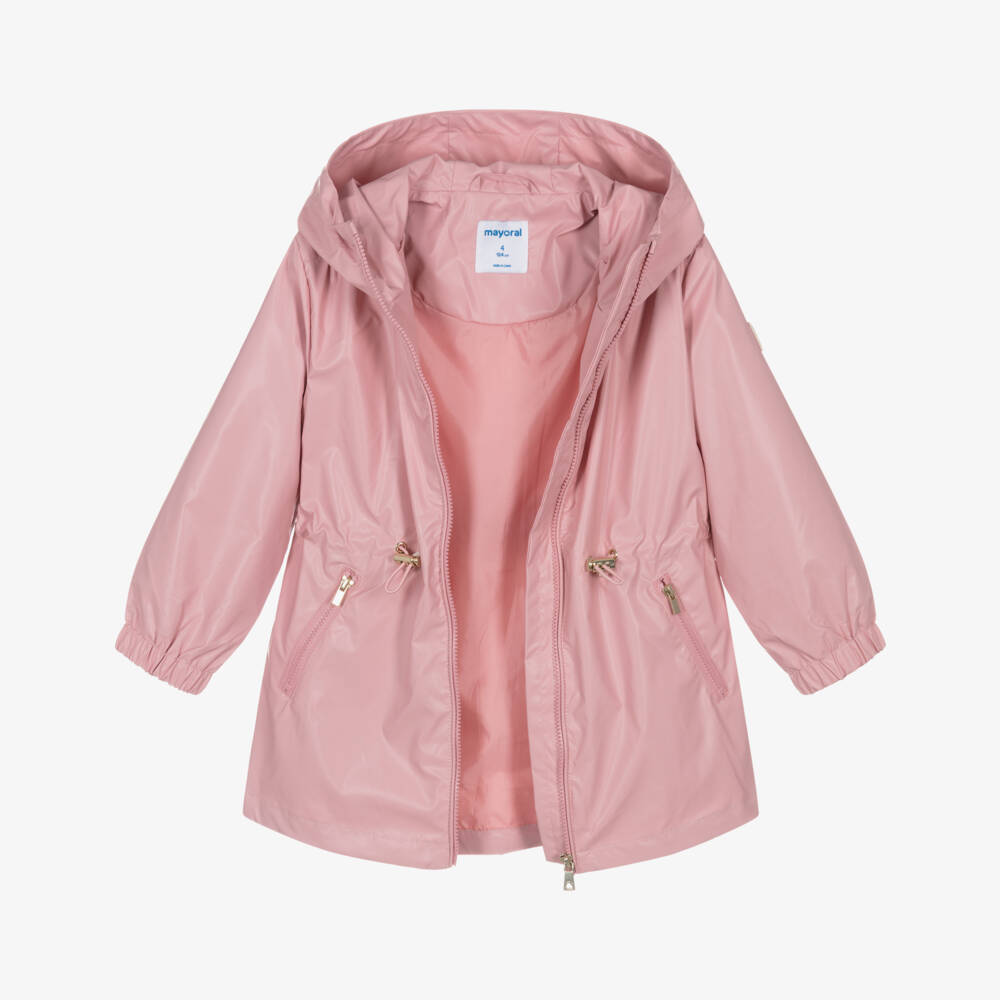 Mayoral-Girls Blush Zip-Up Rain Jacket | Childrensalon Outlet