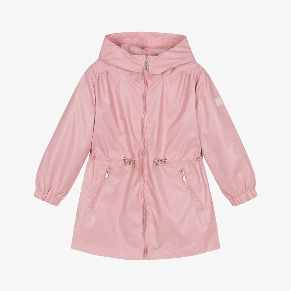 Mayoral-Girls Blush Zip-Up Rain Jacket | Childrensalon Outlet