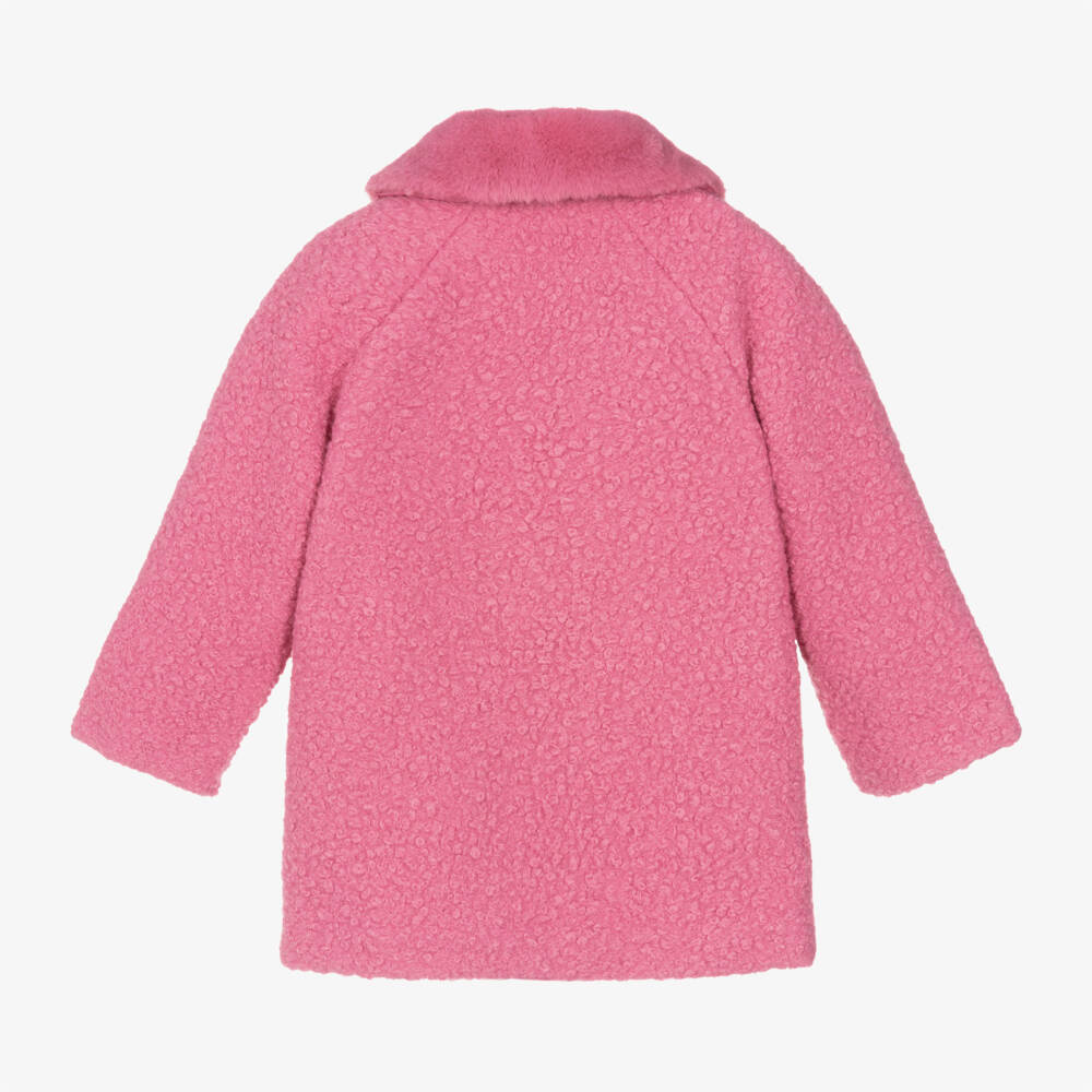 Mayoral-Girls Bouclé Coat with Faux Fur | Childrensalon Outlet