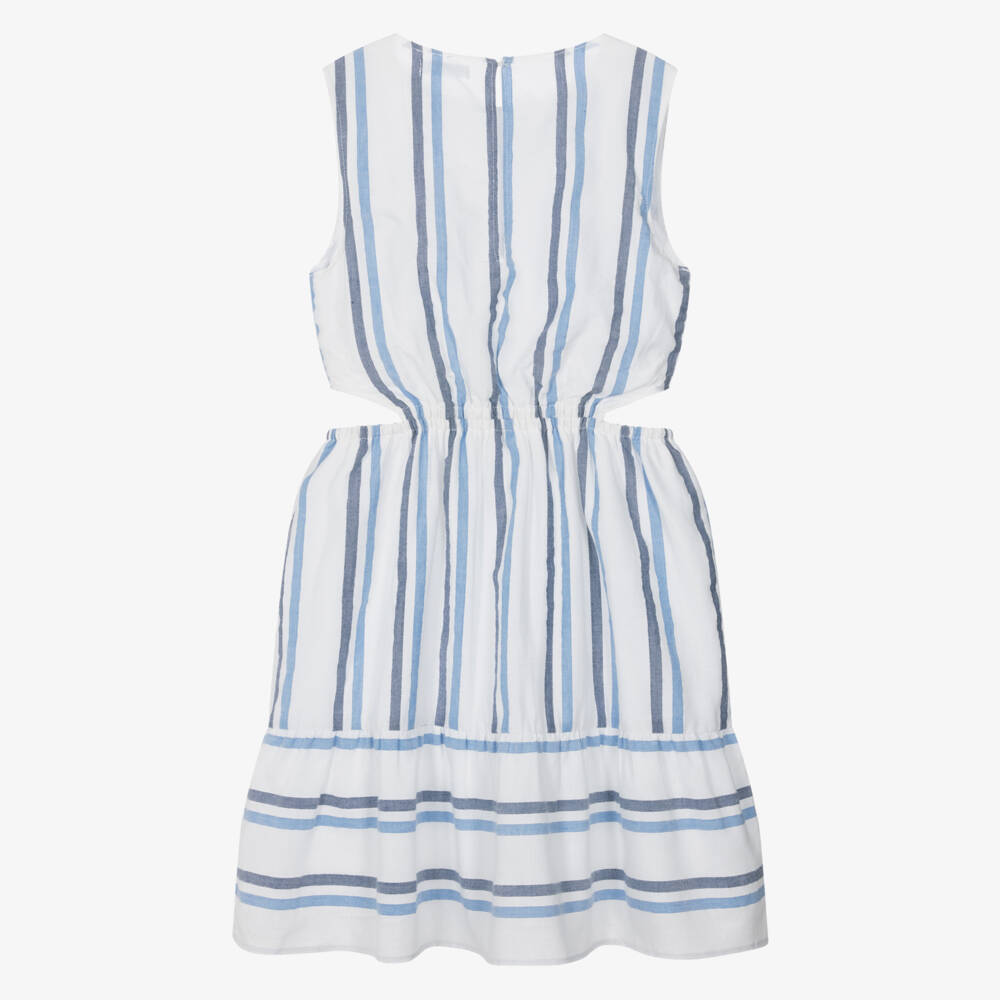 Mayoral-Girls Breezy Blue Stripe Dress | Childrensalon Outlet