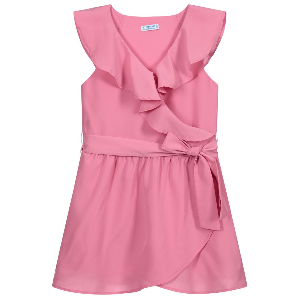 Mayoral - Girls Bright Pink Playsuit | Childrensalon