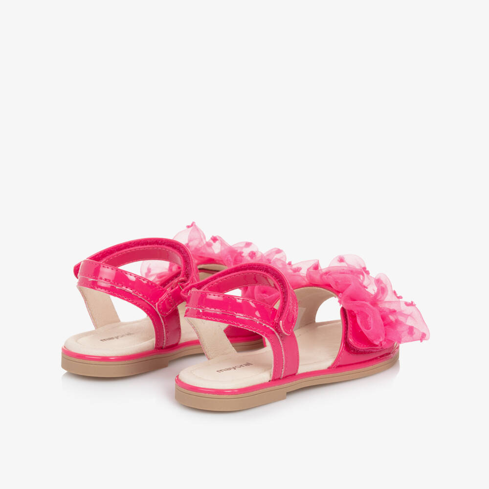 Mayoral-Girls Bright Pink Tulle Ruffle Sandals | Childrensalon Outlet