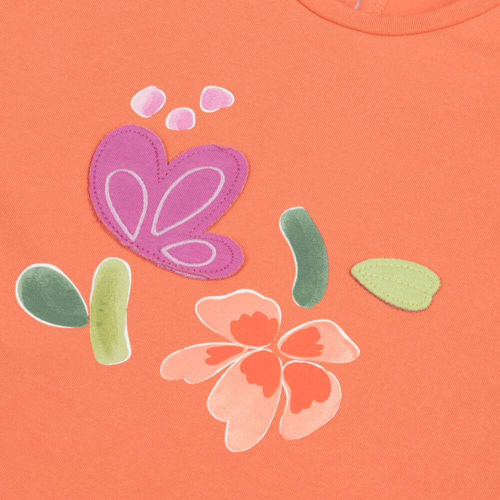 Mayoral-Girls Bright Tangerine Birdie Leggings Set | Childrensalon Outlet