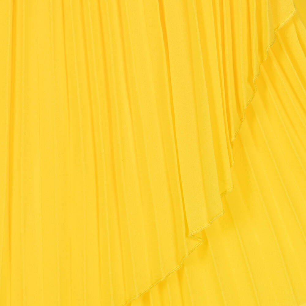 مايورال-فستان شيفون بكسرات لون أصفر | Childrensalon Outlet