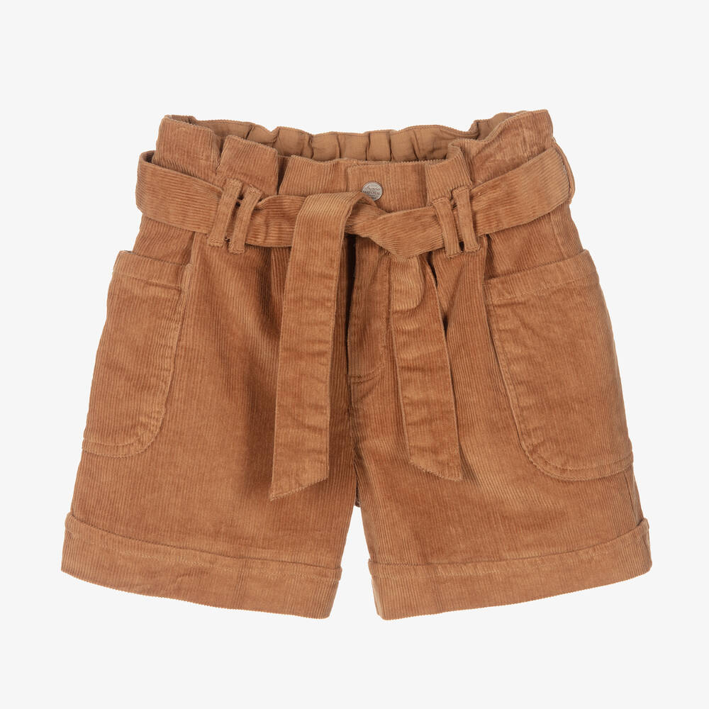 Mayoral - Girls Brown Corduroy Shorts | Childrensalon