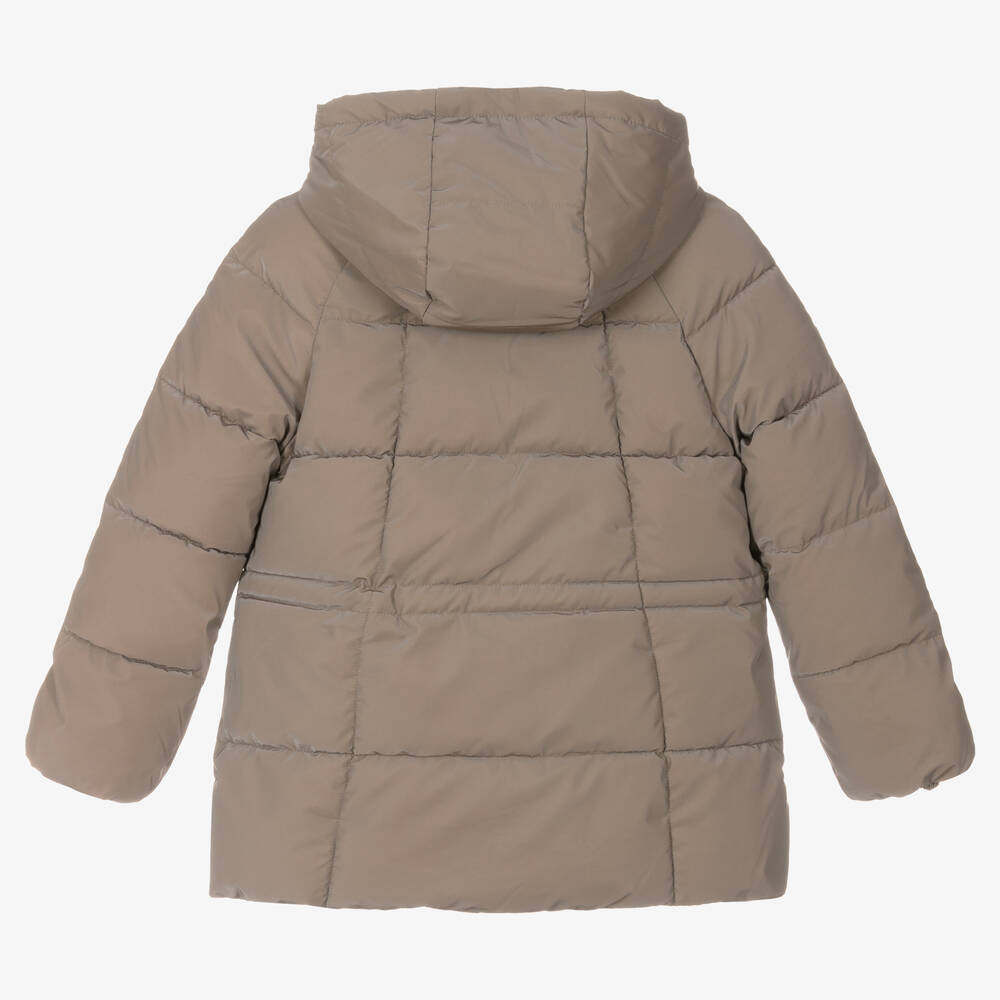 Mayoral-معطف بافر هودي لون بني للبنات | Childrensalon Outlet