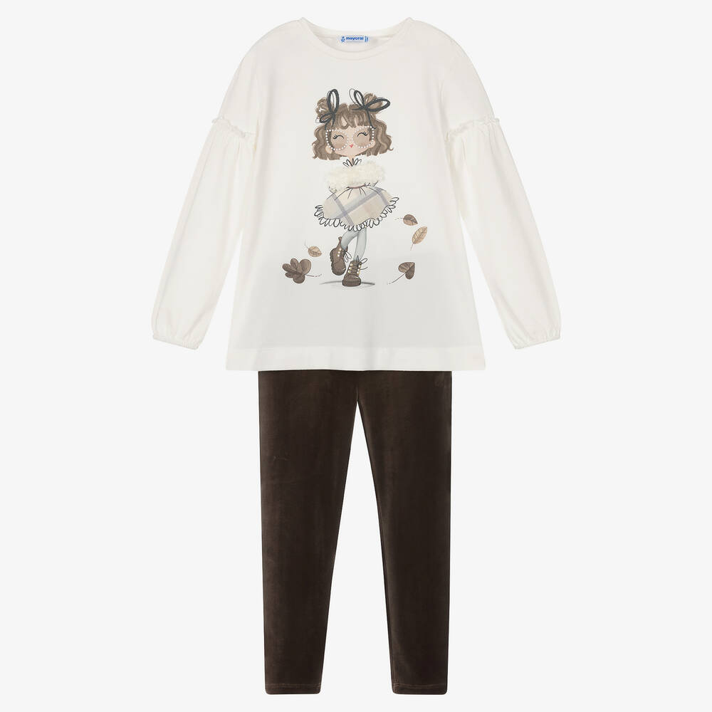 Mayoral - Ensemble legging marron Fille | Childrensalon