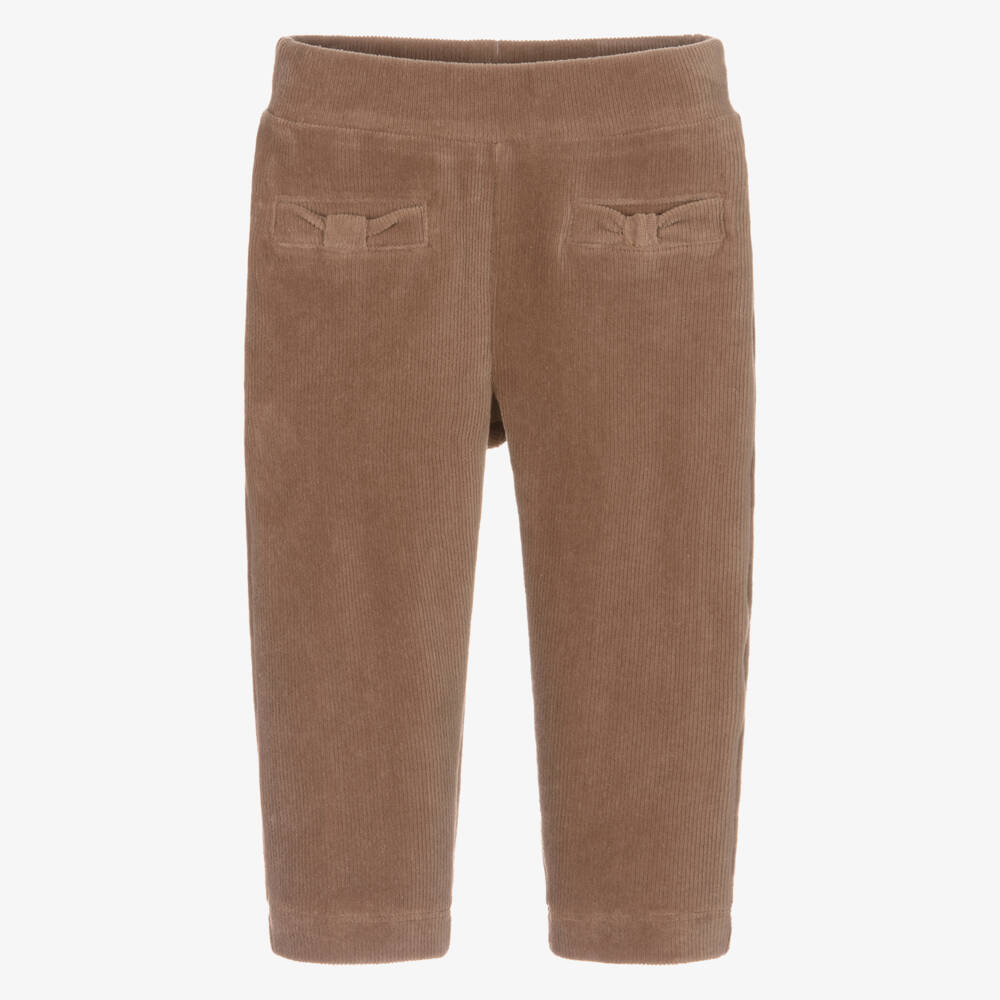 Mayoral-Girls Brown Velour Corduroy Trousers | Childrensalon Outlet